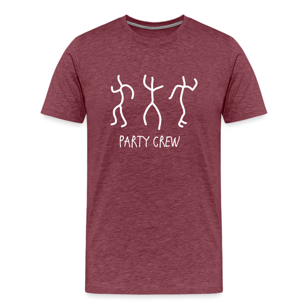 Party Crew Men's Premium T-Shirt - heather burgundy