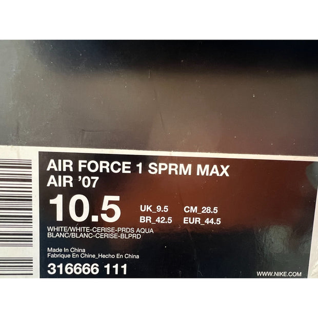 Air Force 1 SPRM MAX AIR '07 - 316666 111 Men's size 10.5 **LIKE NEW**