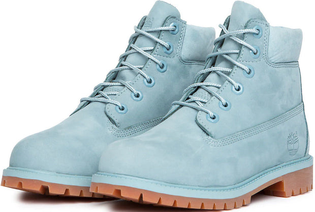 Boys' Timberland® 6-Inch Premium Waterproof Boot (A1KQ4) Blue/Baby Blue