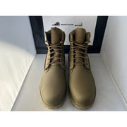 Timberland 6 inch premium boots in green nubuck leather with rubber toe remix detailing