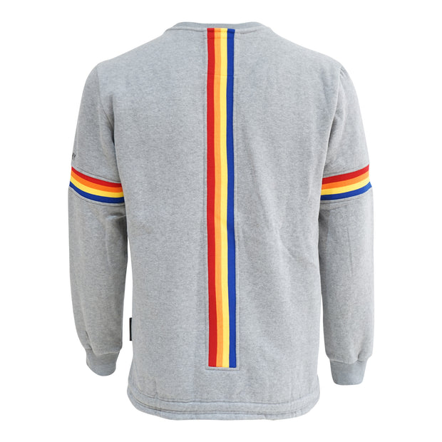 Worthy Rainbow Stripe Sweater - Gray