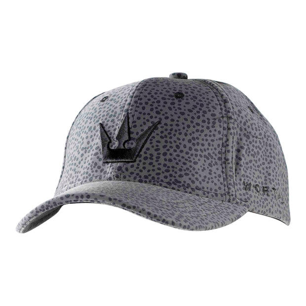 Worthy Suede Crown Dad Hat - Gray Leopard Print