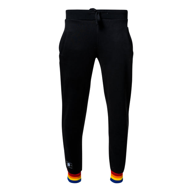 Worthy Rainbow Stripe Joggers - Black