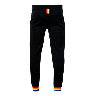 Worthy Rainbow Stripe Joggers - Black