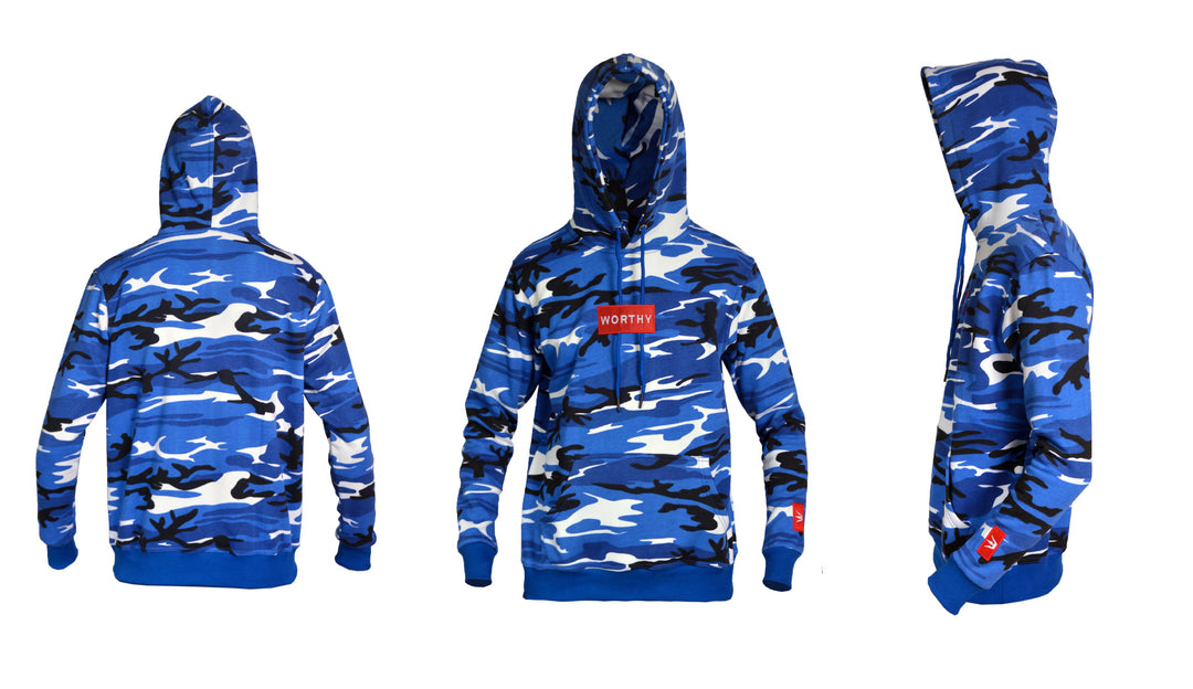 Worthy Sportswear Blue Camo Hoodie WorthyLux