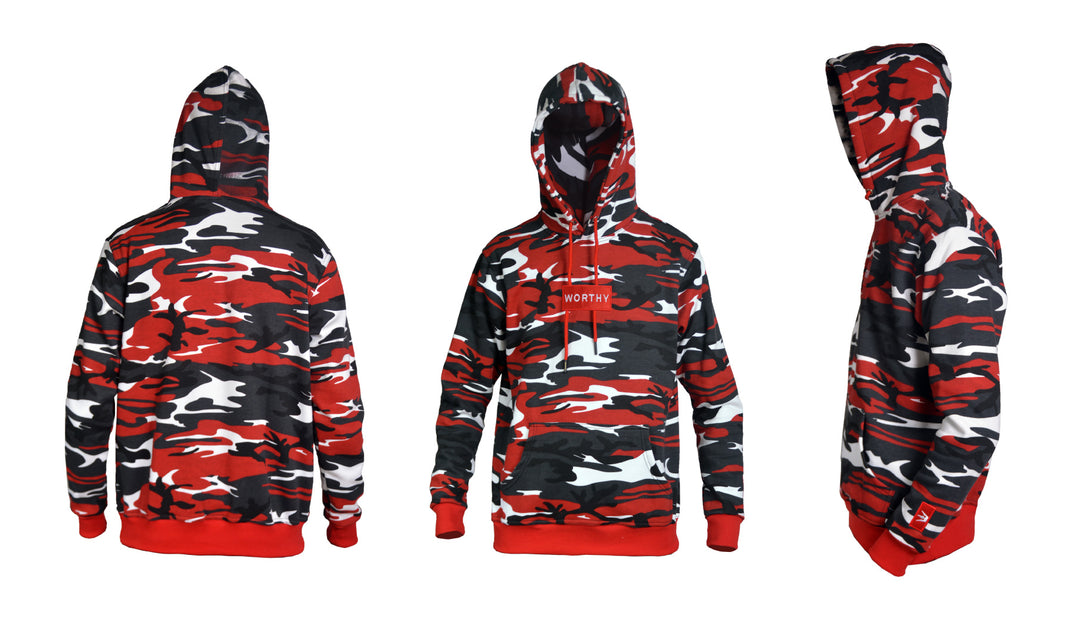 Worthy Sportswear Red Camo Hoodie WorthyLux